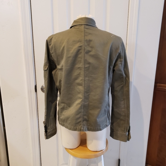J. Crew size Large Khaki green distressed utility style jacket - Picture 4 of 10